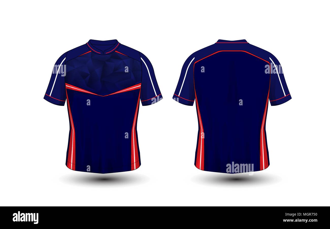 Blue, red and white layout football sport tshirt, kits, jersey, shirt
