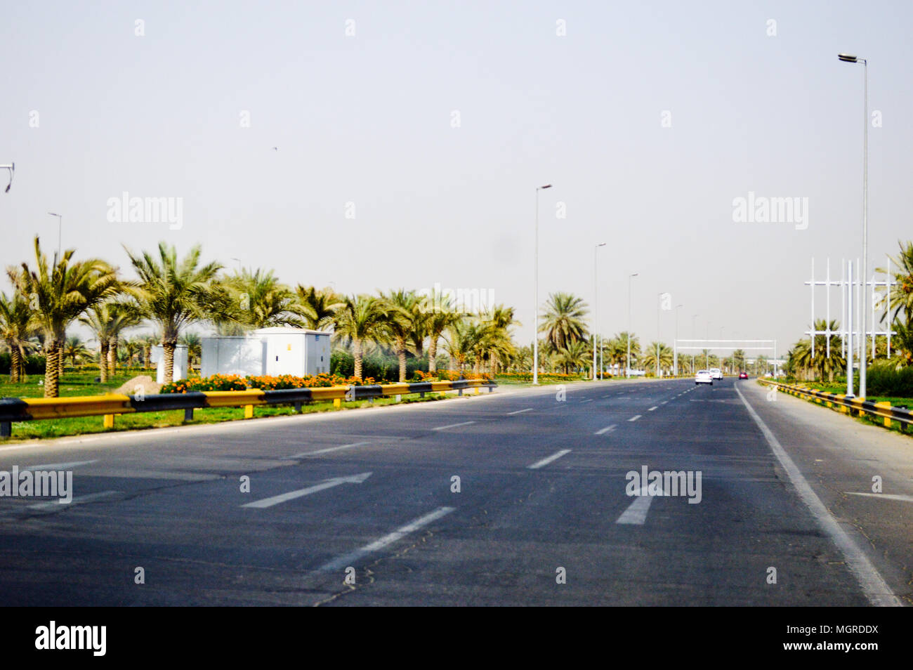 Baghdad Airport Road Ways in baghdad city capital of iraq Stock Photo