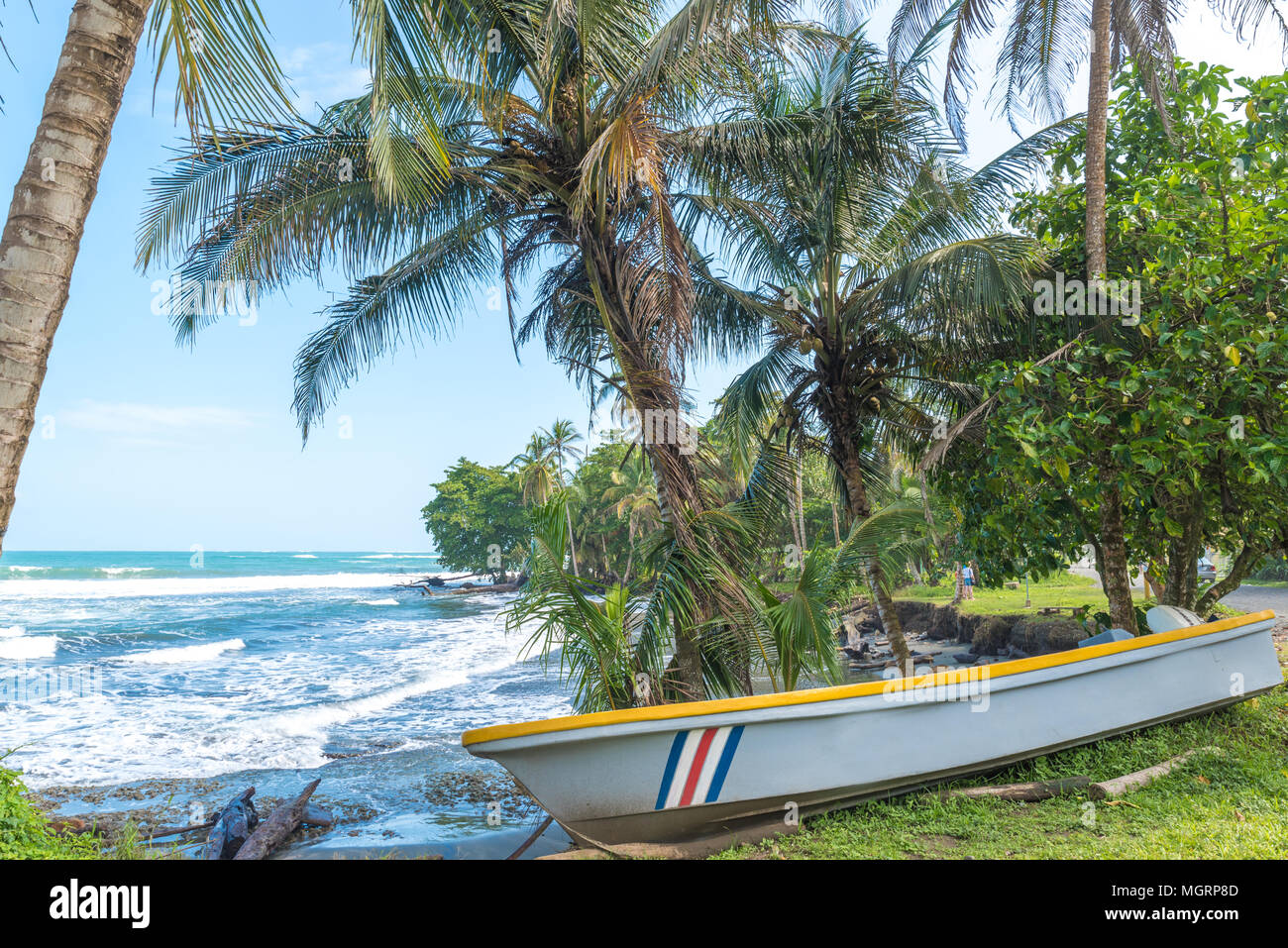 Playa Negra black beach at Cahuita, Limon Costa Rica tropical and