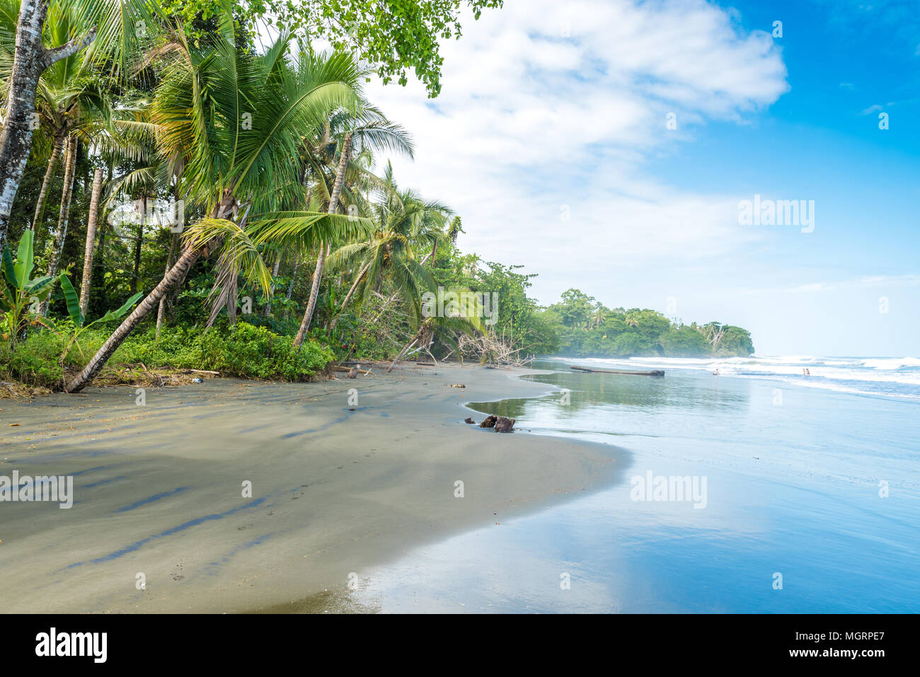 Playa Negra black beach at Cahuita, Limon Costa Rica tropical and