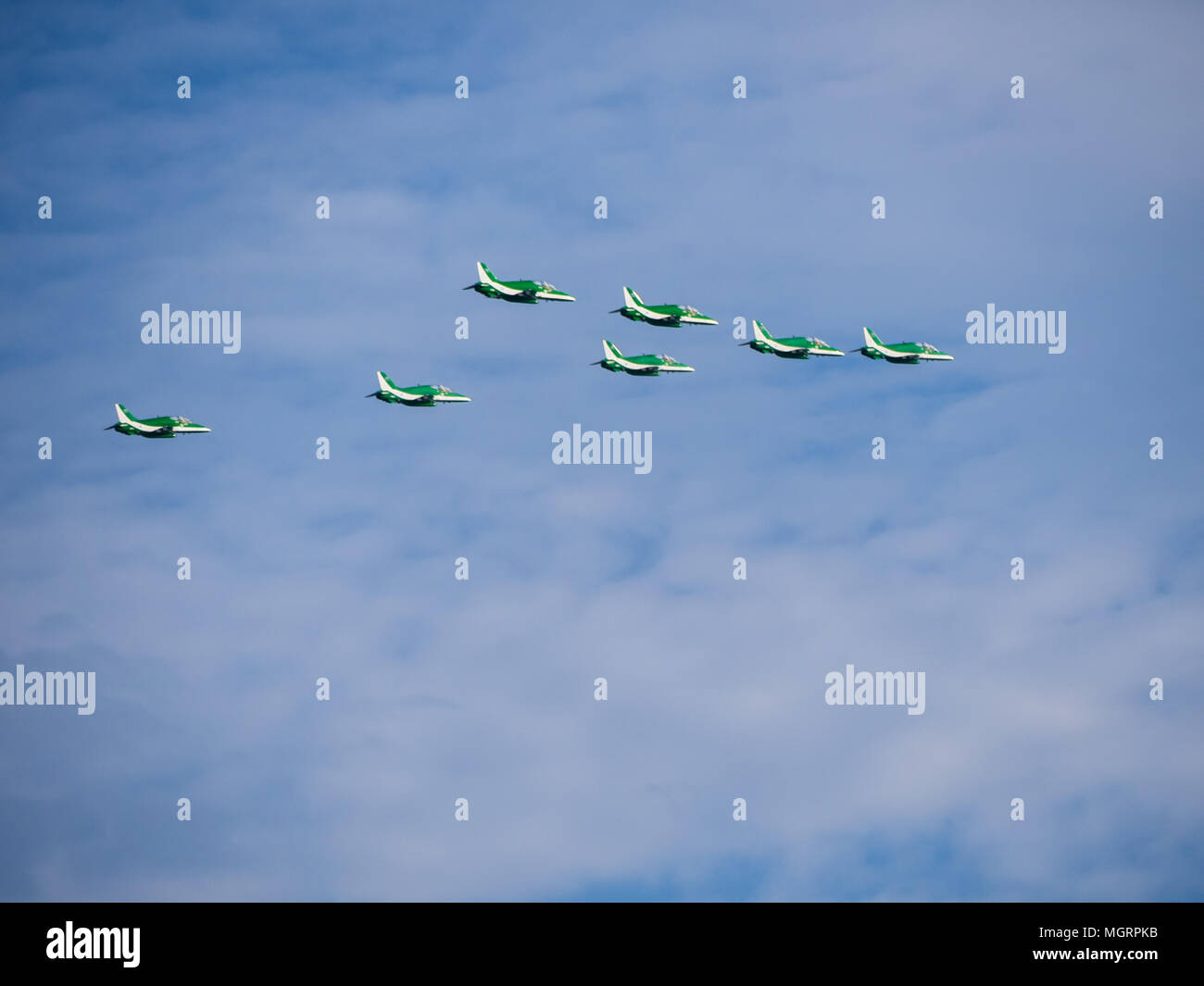Airplanes in formation during an airshow Stock Photo - Alamy