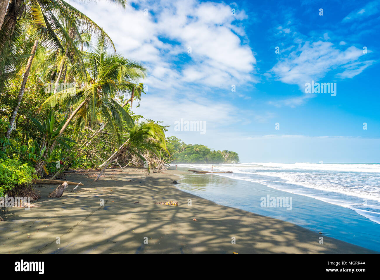 Playa Negra black beach at Cahuita, Limon Costa Rica tropical and