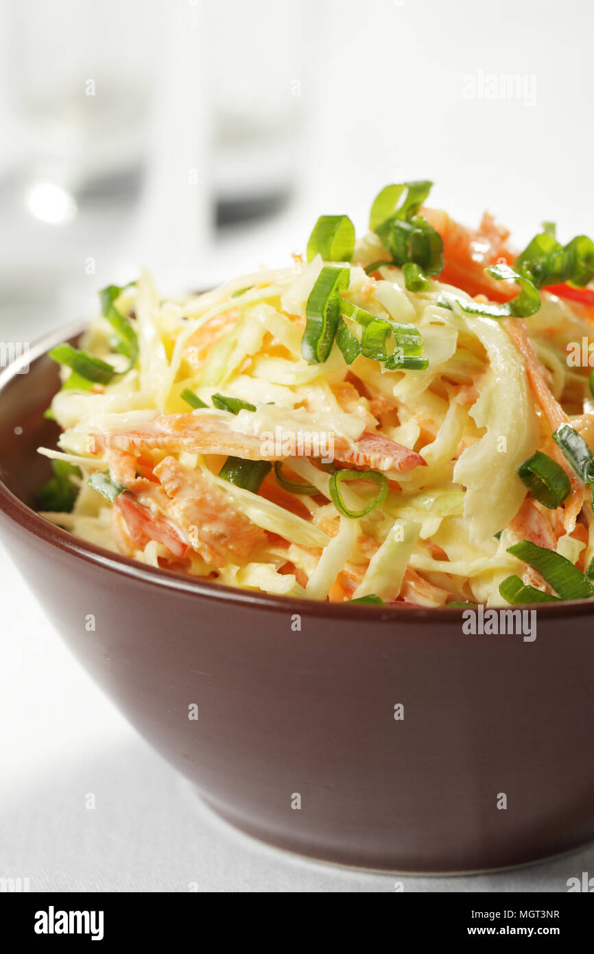 Cole slaw salad in the bowl Stock Photo