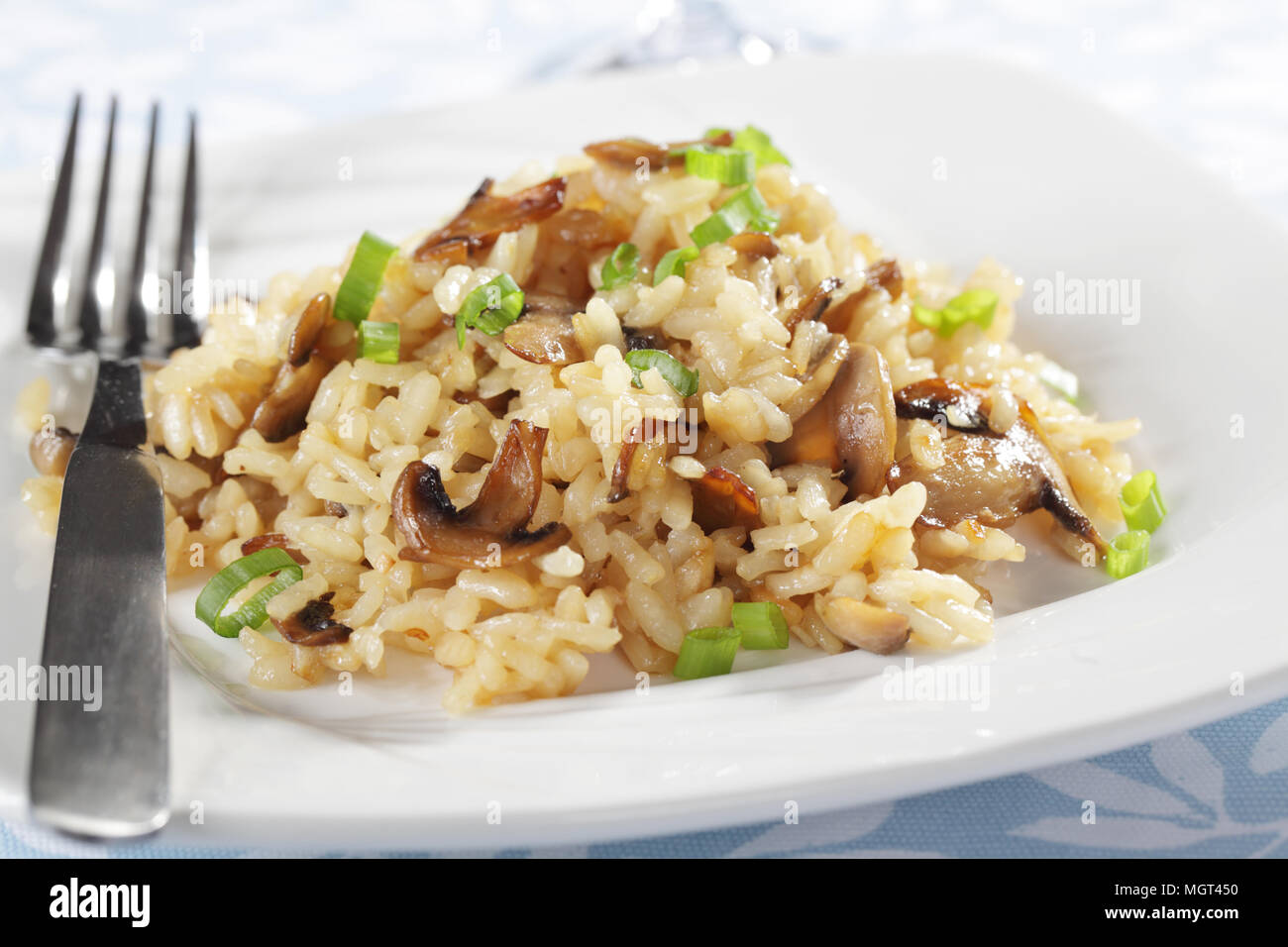 Risotto with mushrooms closeup Stock Photo