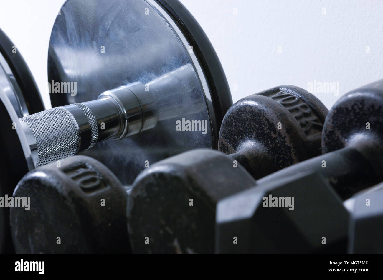 Row of Dumbbells for Weight Lifting in the Gym Stock Photo Alamy