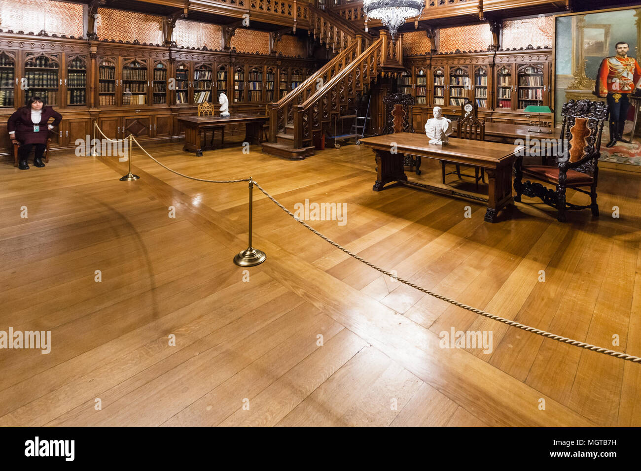 SAINT PETERSBURG, RUSSIA MARCH 16, 2018 people in royal library room