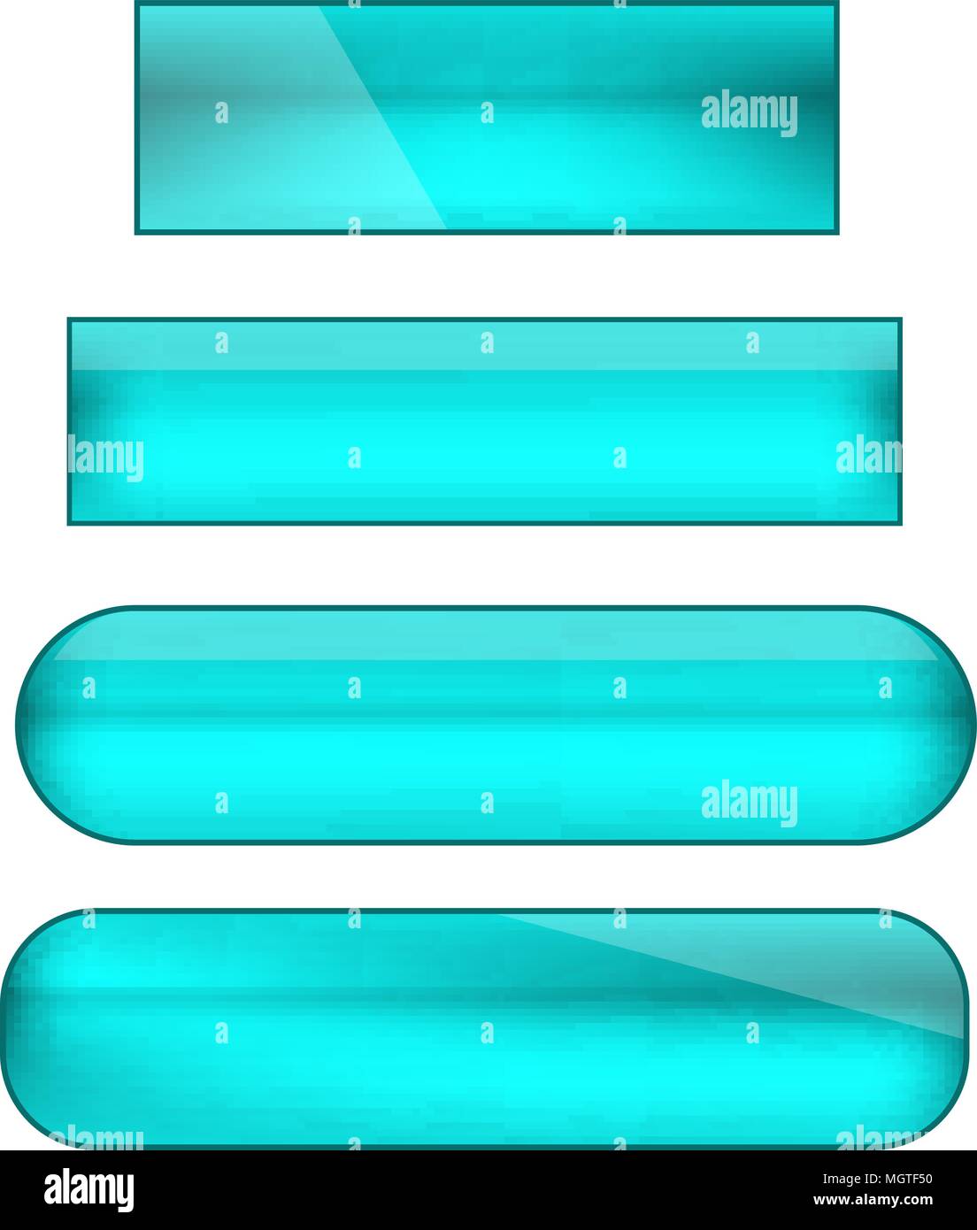vector web buttons set - blue Stock Vector