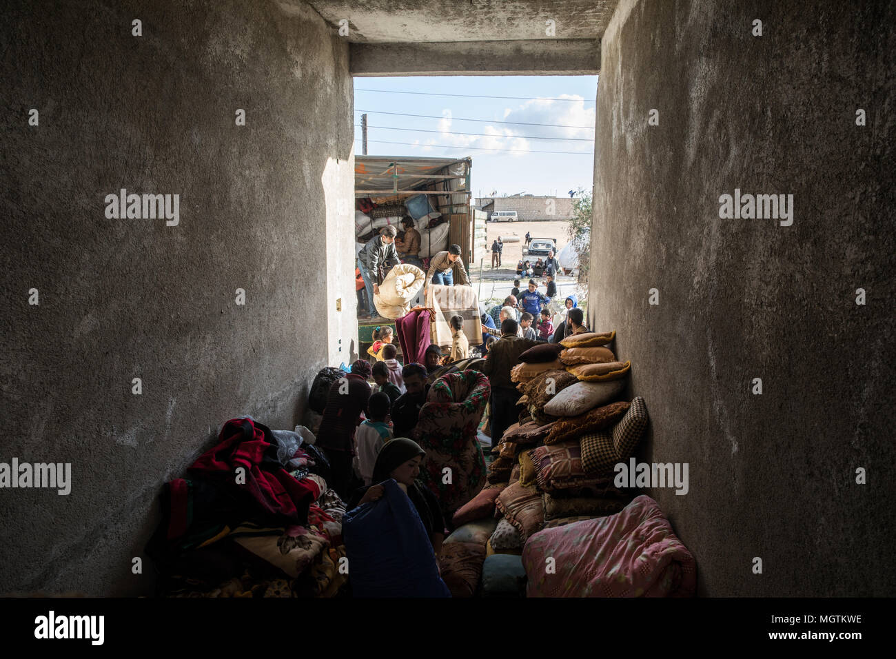 Thousands of blankets donated from Kobane Canton in Northeastern Syria