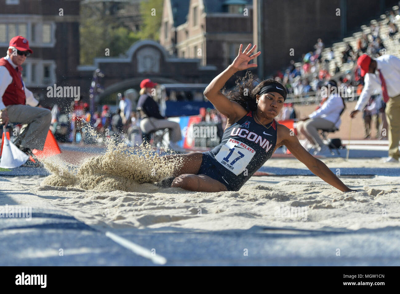 Philadelphia Pennsylvania Usa 26th Apr 18 Taylor Woods 33 From The University Of Connecticut Competes In The College Women S Long Jump Held At Franklin Field In Philadelphia Pennsylvania Credit Amy Sanderson Zuma Wire Alamy