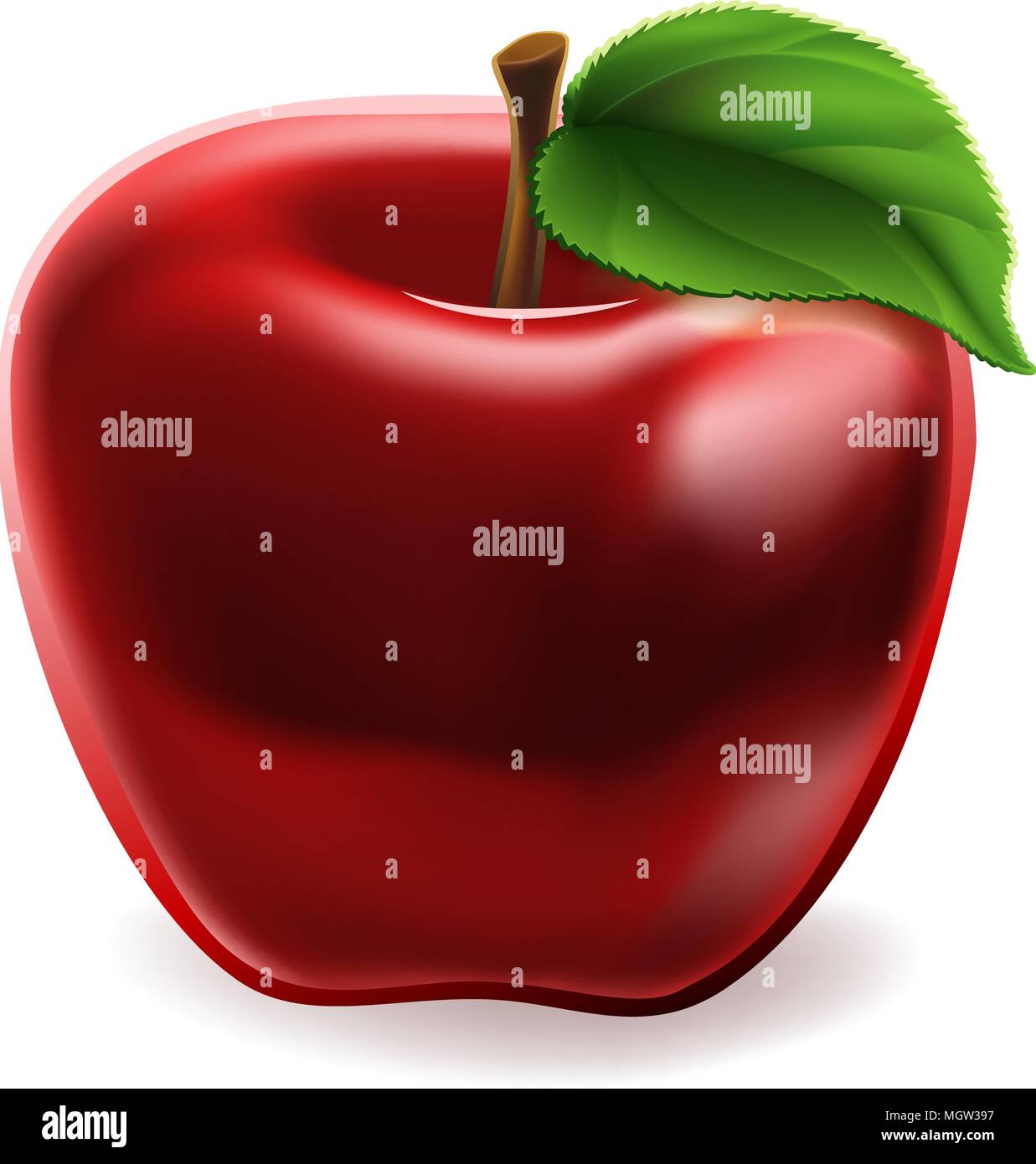 Cartoon Red Apple Icon Stock Vector