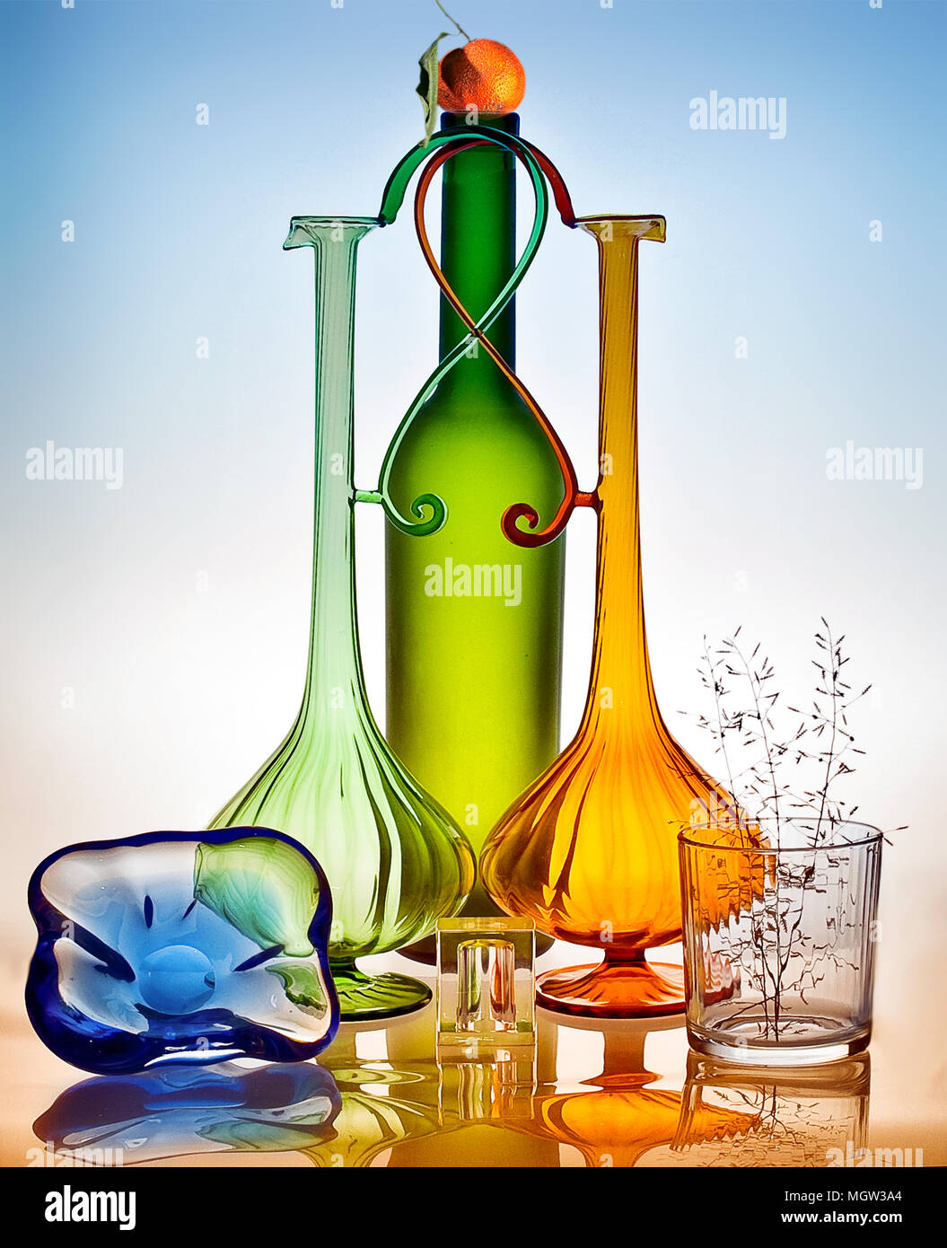 still life with glass. vintage. Stock Photo