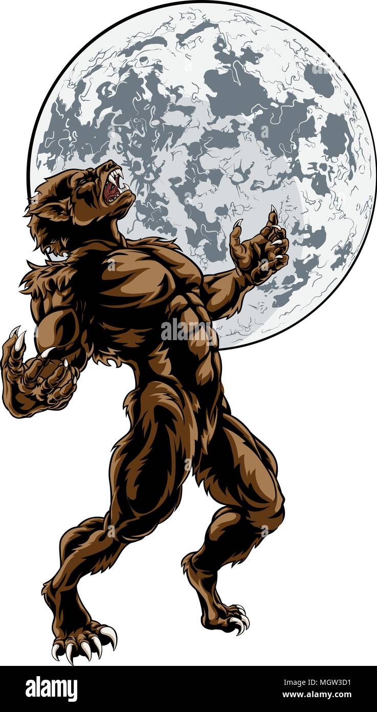 Wolf Man Werewolf Scary Horror Monster Stock Vector