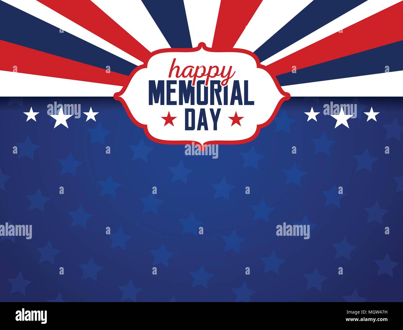 Happy Memorial Day Background. USA Flag Banner with Copy Space. Vector ...