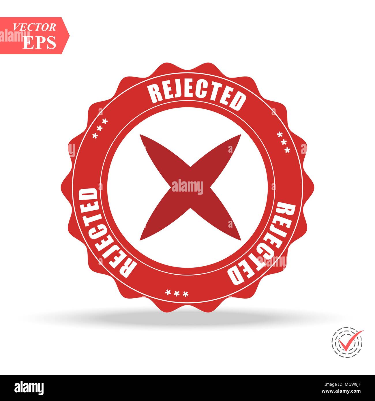 Delete X-Cross rounded icon. Vector style is flat iconic symbol inside a circle, red color, transparent background. eps Stock Vector