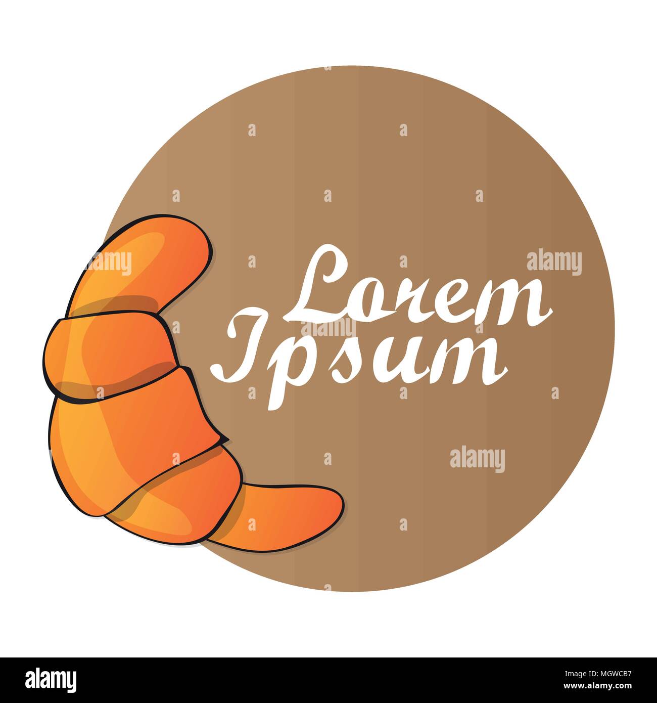 Vector Logo For French Croissant Poster With Fresh Baked Goods For