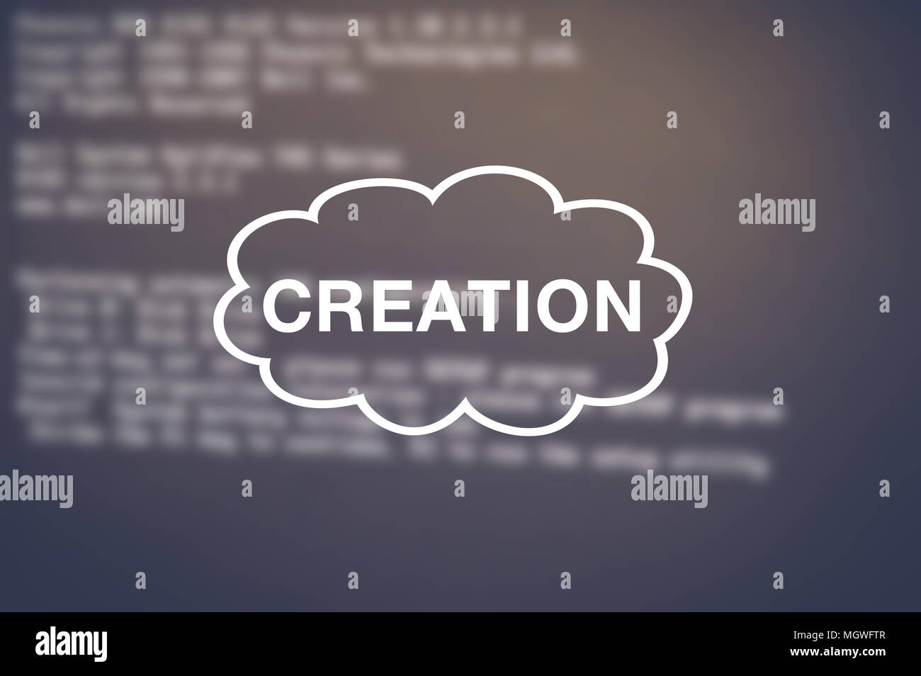 Creation word with blurring business background Stock Photo - Alamy