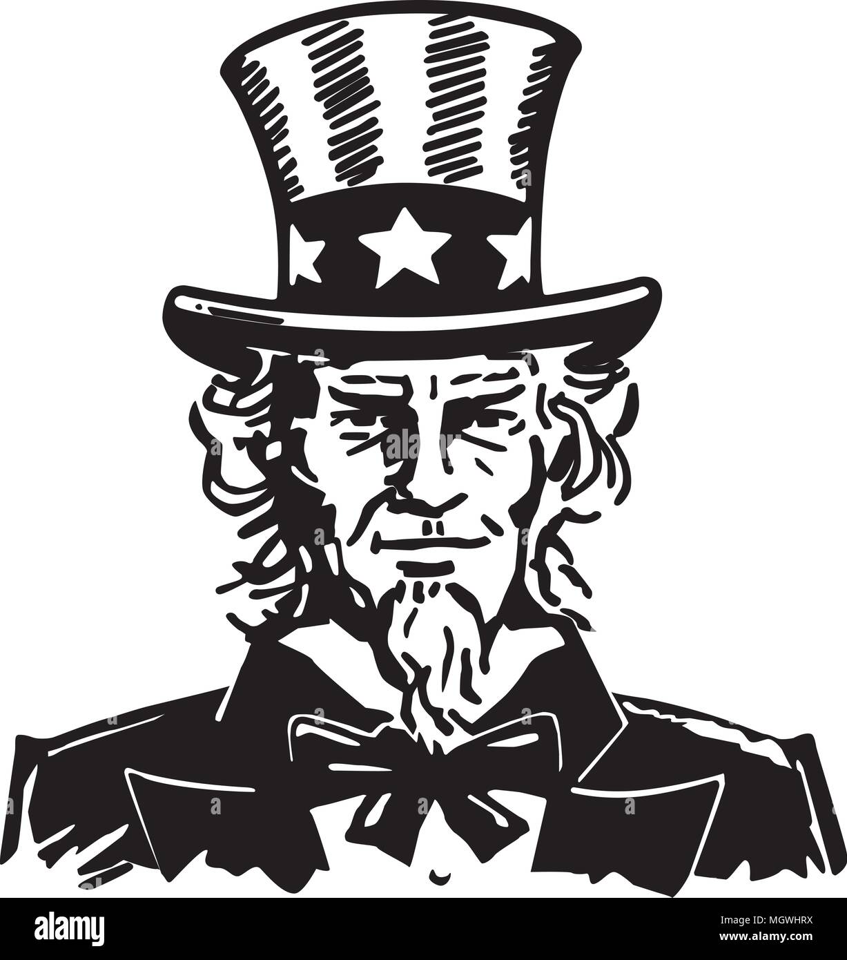 Uncle Sam 3 - Retro Clipart Illustration Stock Vector