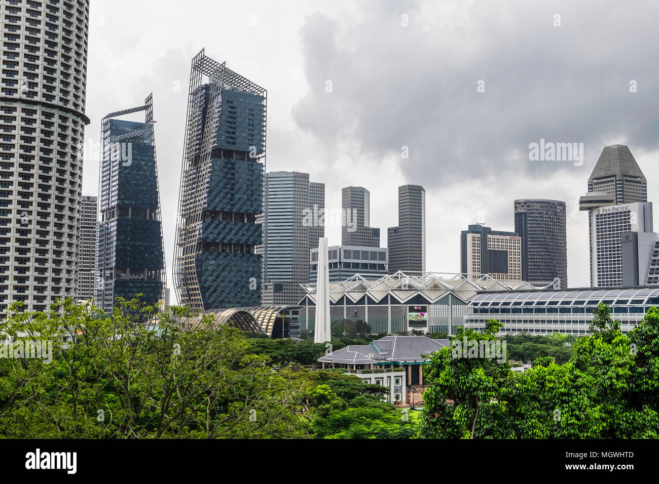 Singapore city daytime aerial hi-res stock photography and images - Alamy