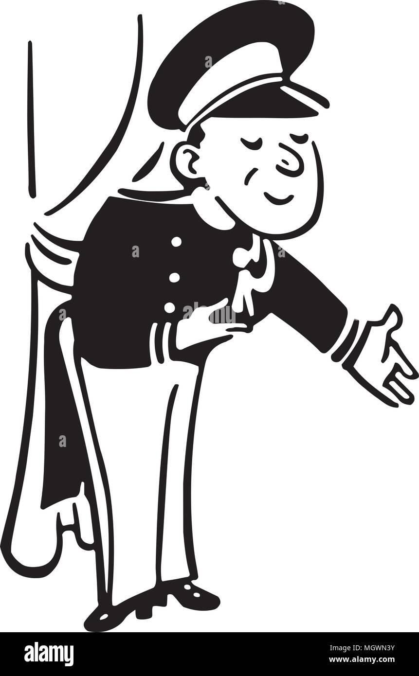 Valet - Retro Clipart Illustration Stock Vector Image & Art - Alamy