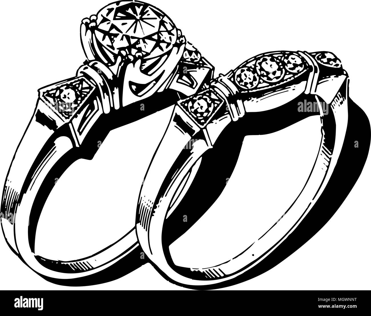 wedding rings clipart black and white