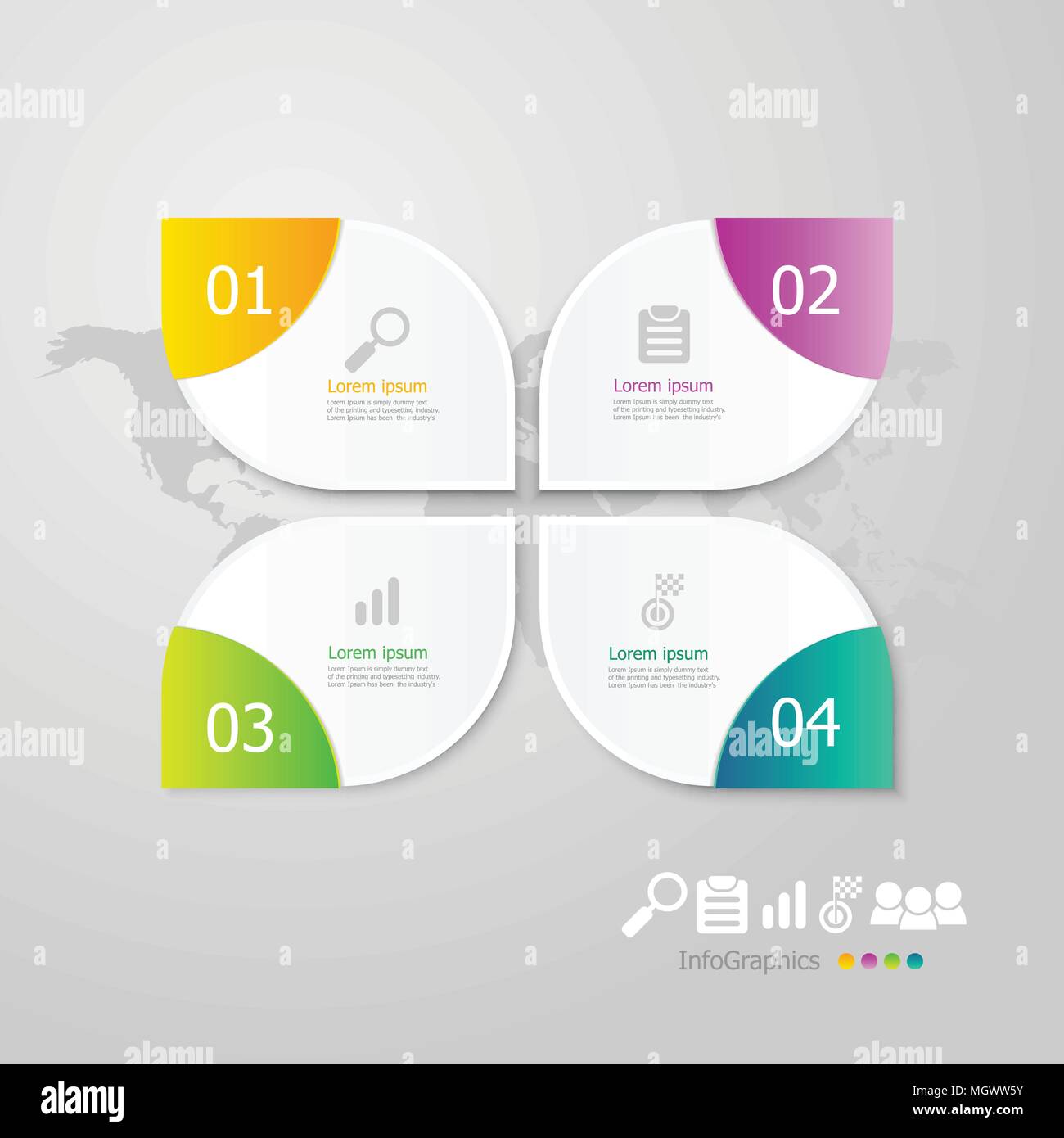 illustration of infographics elements layout 4 steps for business ...