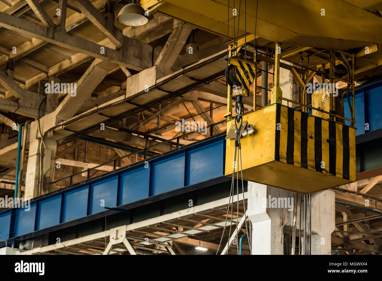 Gantry crane in industrial plant interior Stock Photo