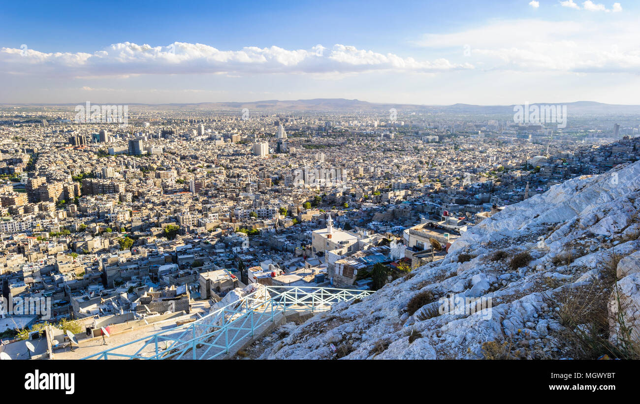 Damascus (City of Jasmine), the capital and the second largest city of  Syria after Aleppo Stock Photo - Alamy