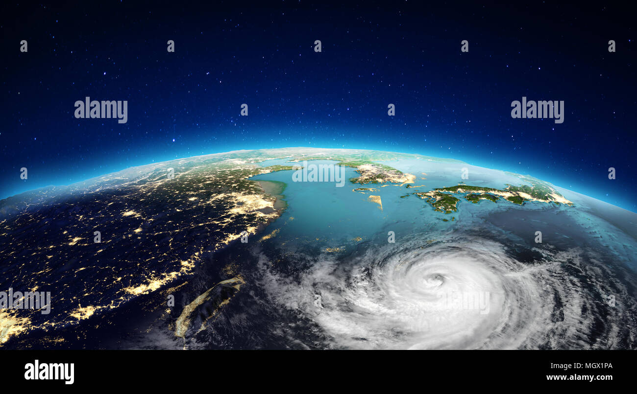 Asia from space. 3d rendering Stock Photo
