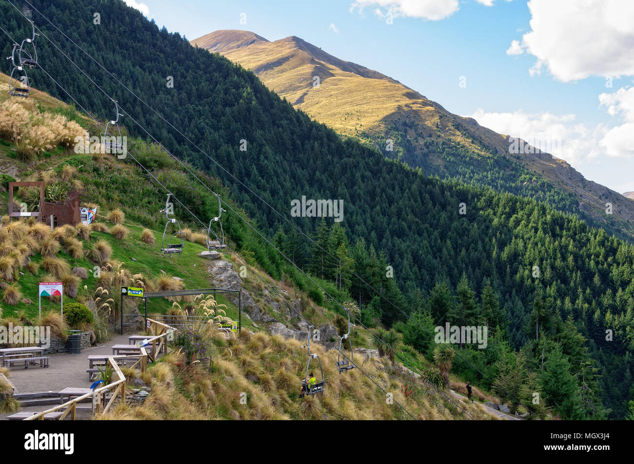 View from the upper terminal of Skyline Gondola - Queenstown, New Zealand Stock Photo