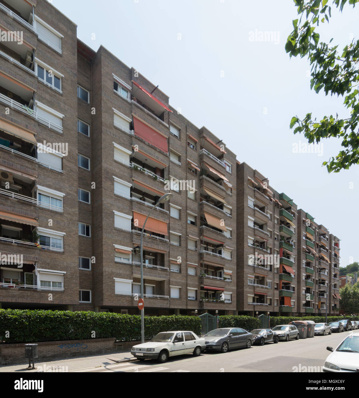 A standard apartment block in a Mediterranean city Stock Photo