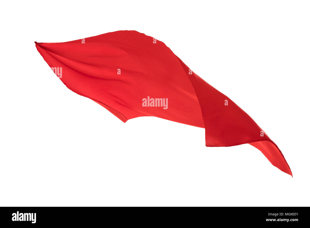 flying fabric separated on white background. Stock Photo