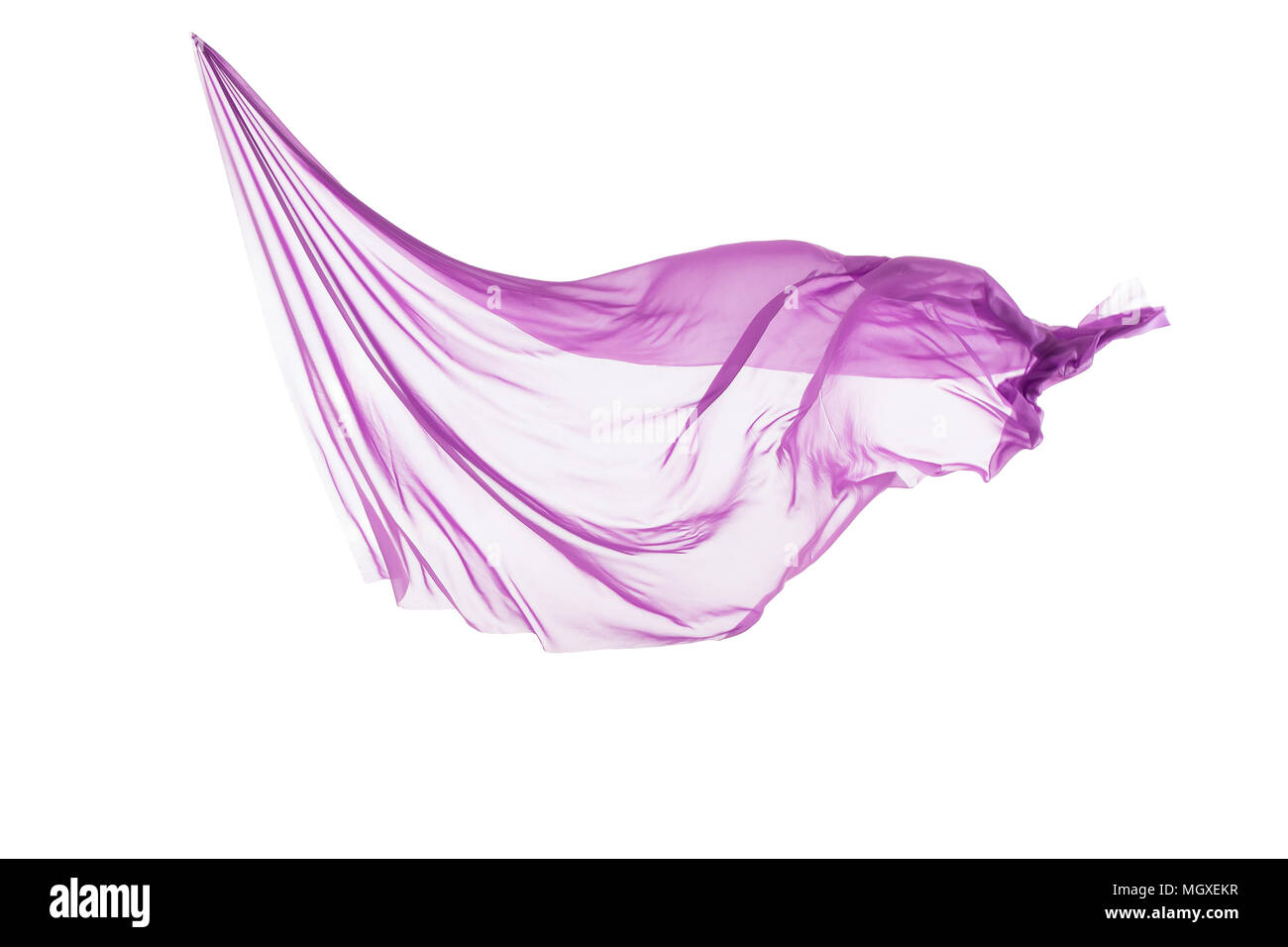 flying fabric separated on white background. Stock Photo