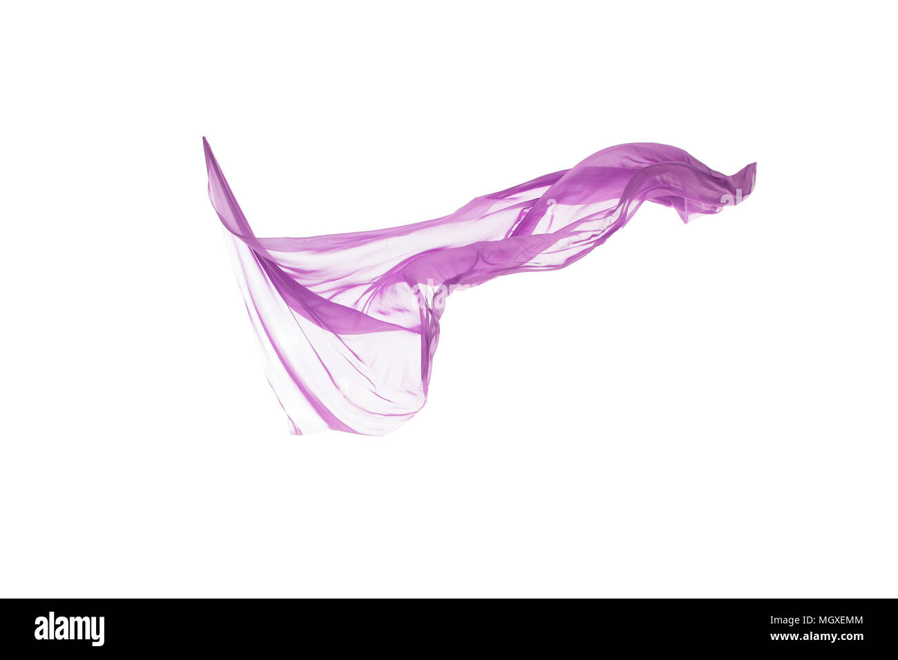 flying fabric separated on white background. Stock Photo