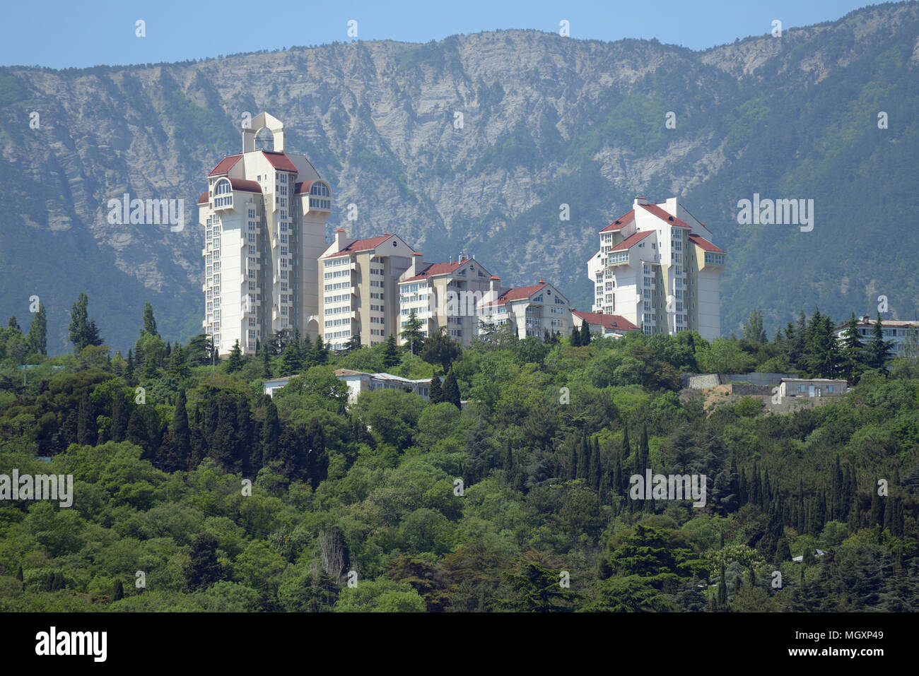 New apartment houses on the South coast of Crimea, Ukraine Stock Photo