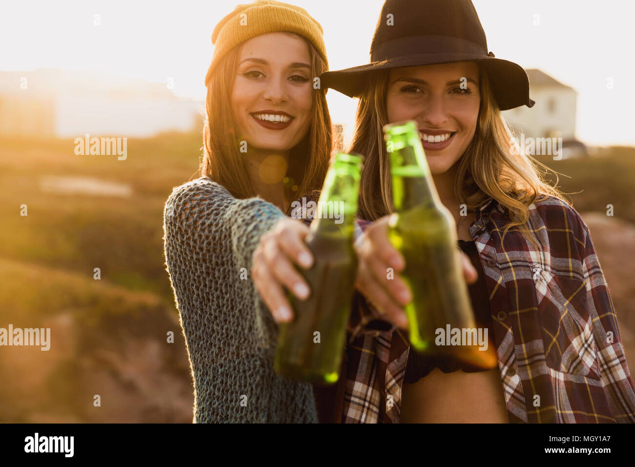 Two best friends making a toast to friendship Stock Photo Alamy