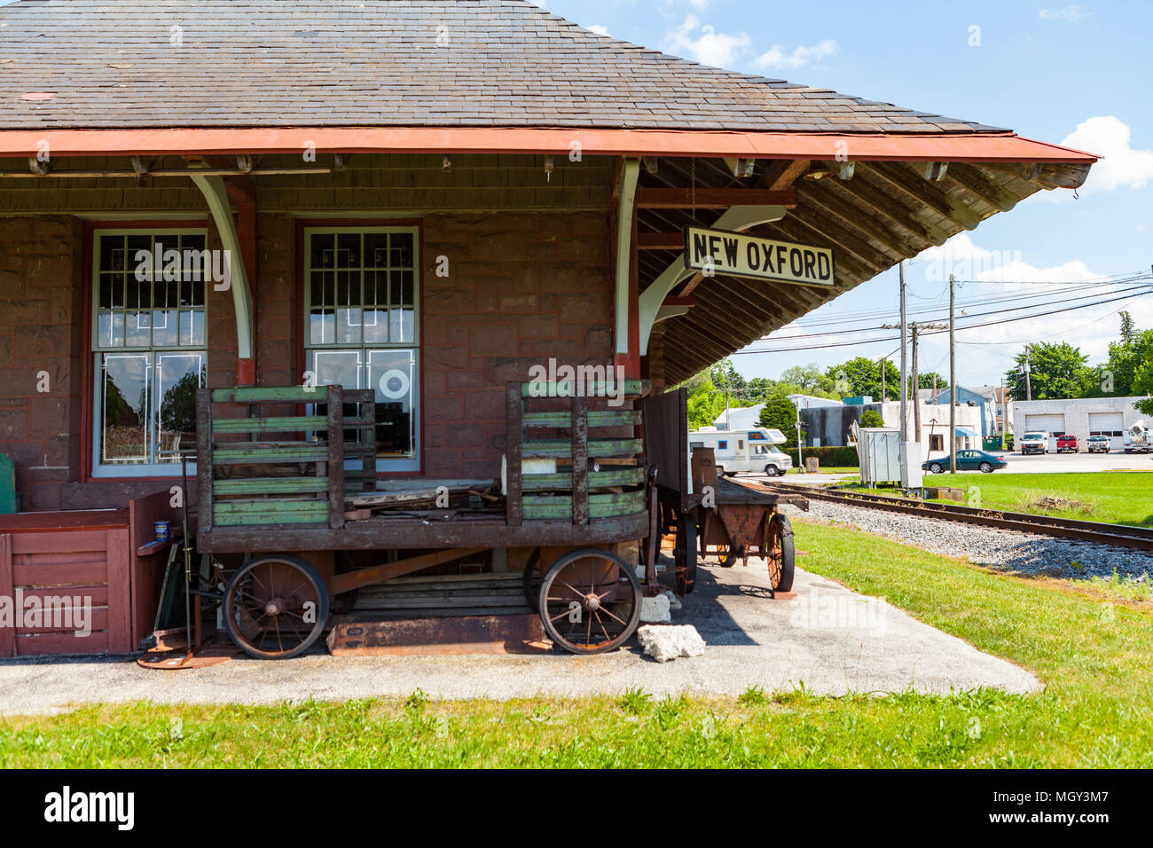New Oxford, PA, USA June 2, 2012 The New Oxford Train Station, which