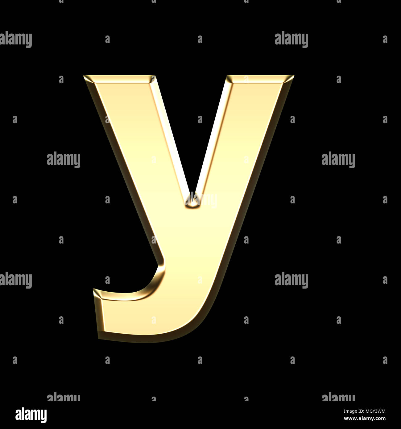 golden english letter y on black background Stock Photo - Alamy
