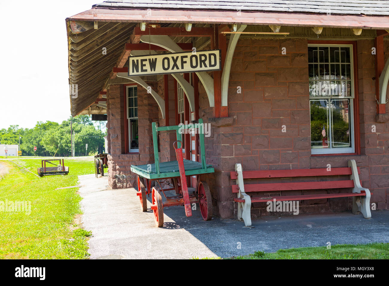 New Oxford, PA, USA June 2, 2012 The New Oxford Train Station, which