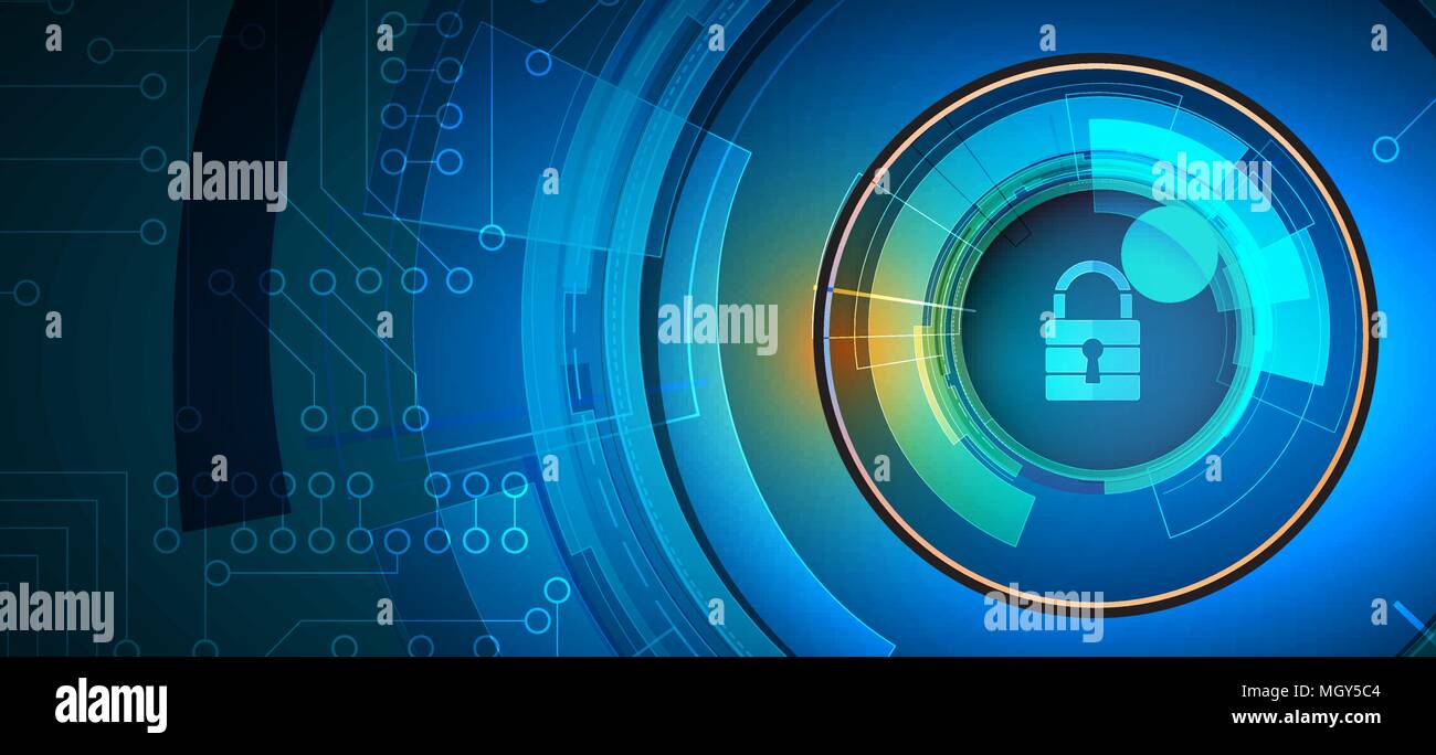 Technology security concept. Modern safety digital background. Protection system Stock Vector