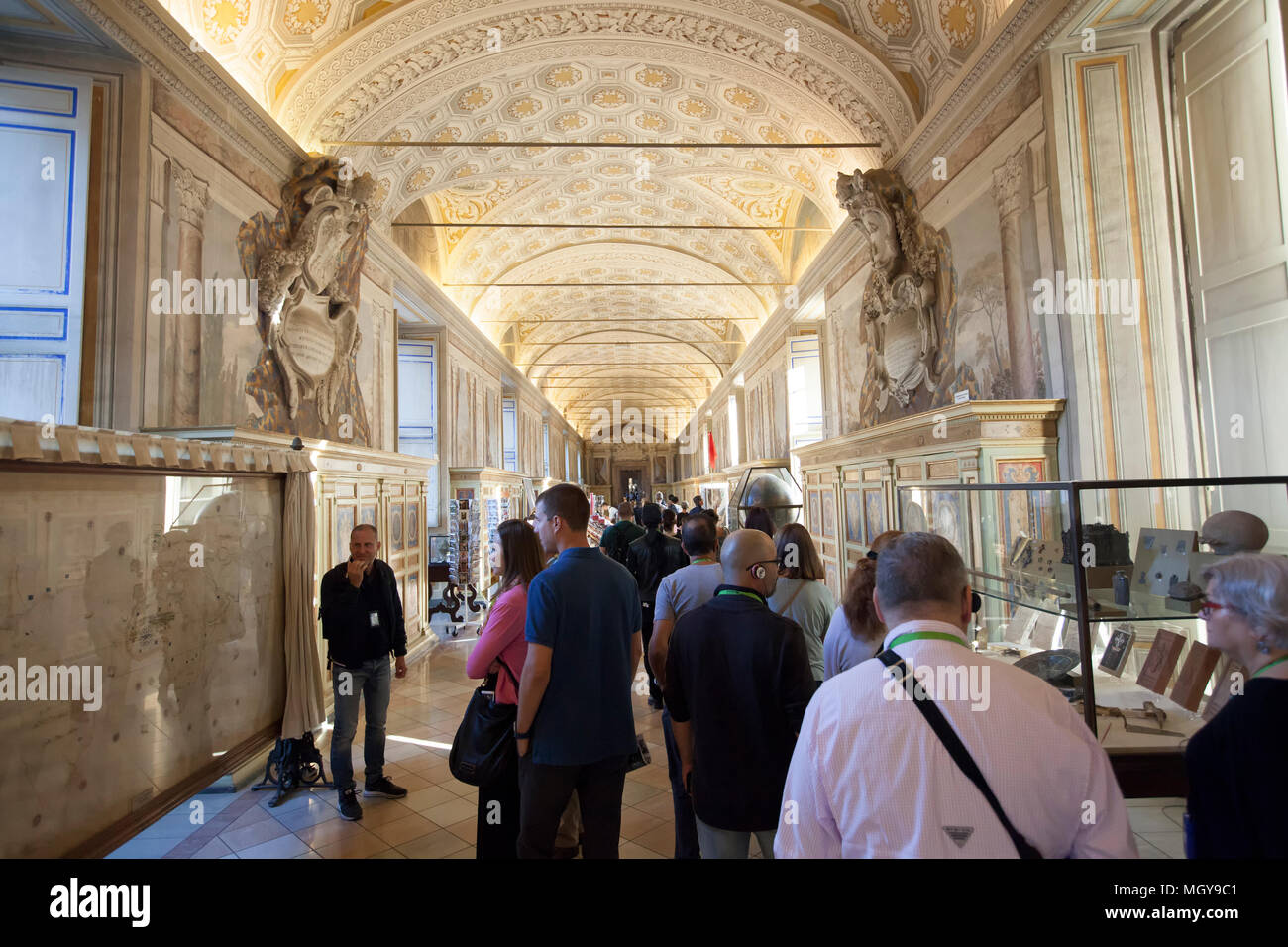 The Vatican museum is crowded with tourists to see its famous works of art Stock Photo Alamy