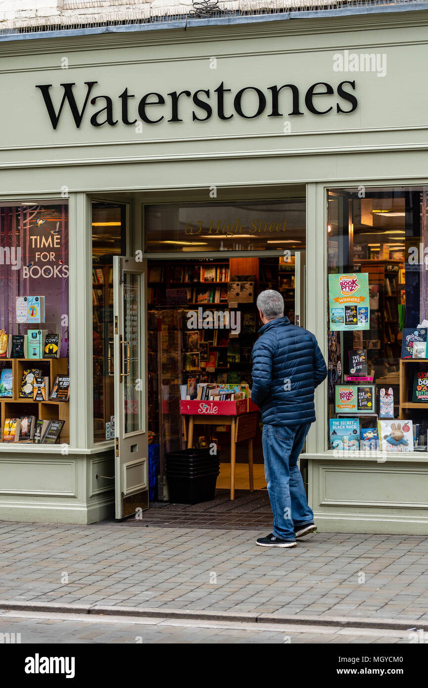 Waterstones book store frontage and signage in Brentwood Essex Stock