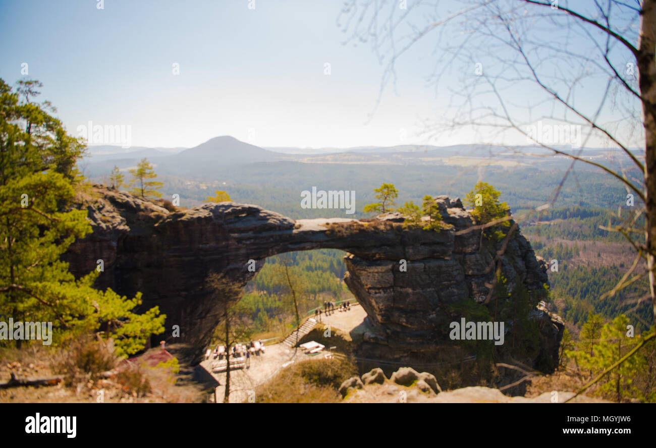 Bohemian Switzerland, the natural reserve joining Czech republic and Germany Stock Photo