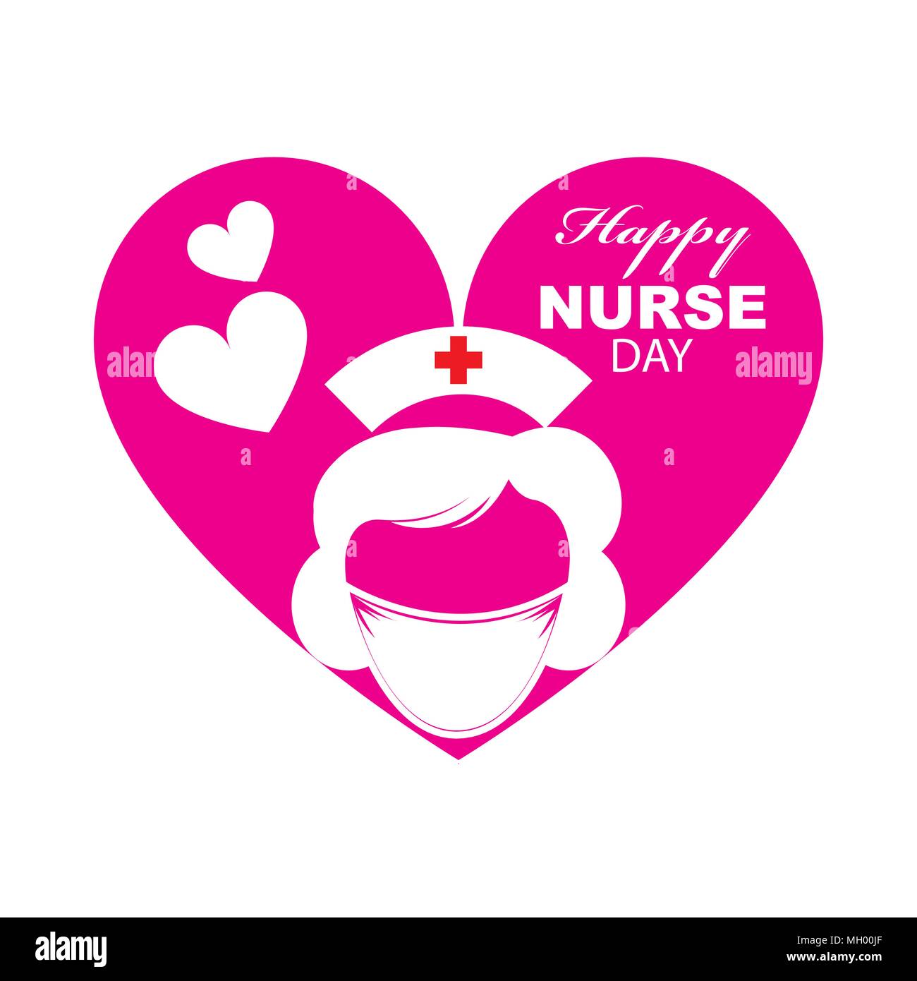 International Nurses Day, May 12. Vector illustration of happy nurse