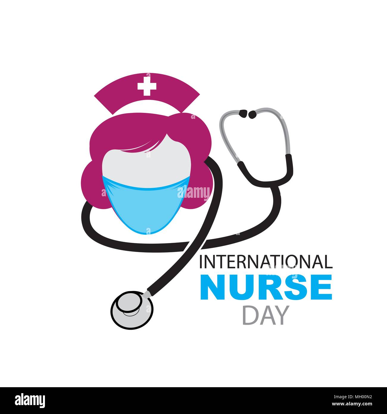 International Nurses Day, May 12. Vector illustration of happy ...