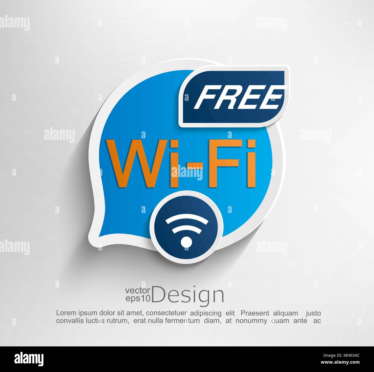Free wifi symbol, emblem or sticker vector illustration. Stock Vector