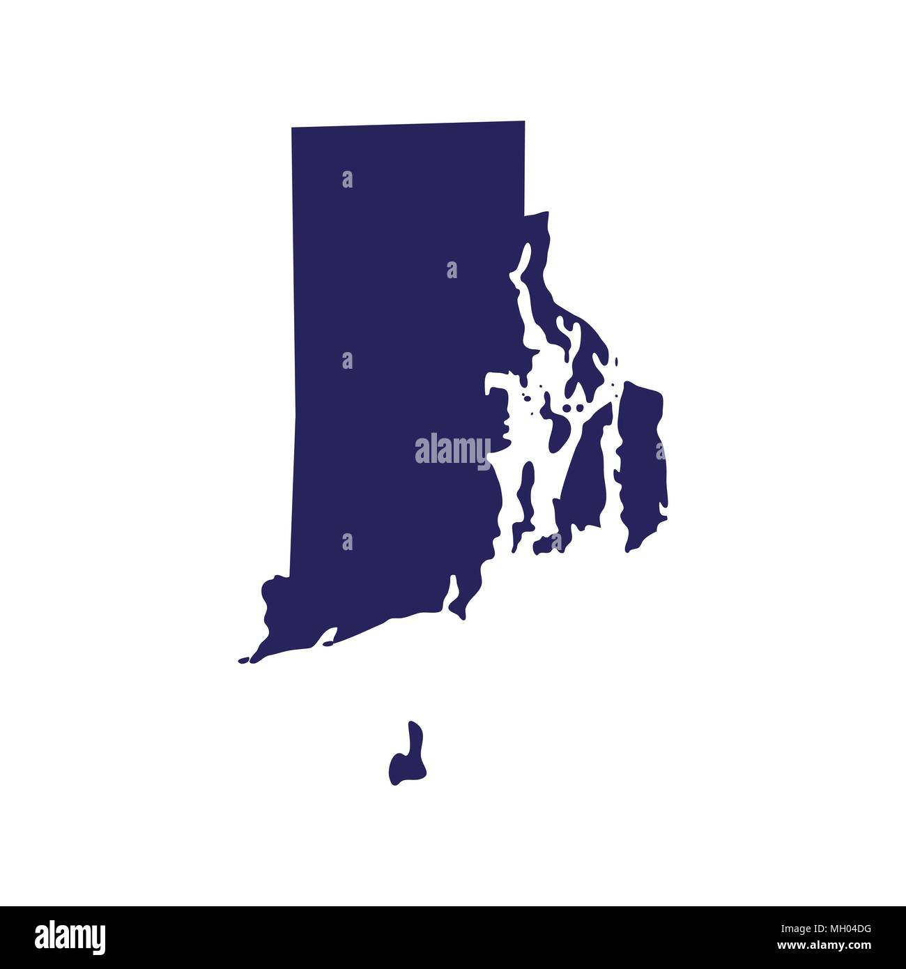 map of the U.S. state of Rhode Island  Stock Vector