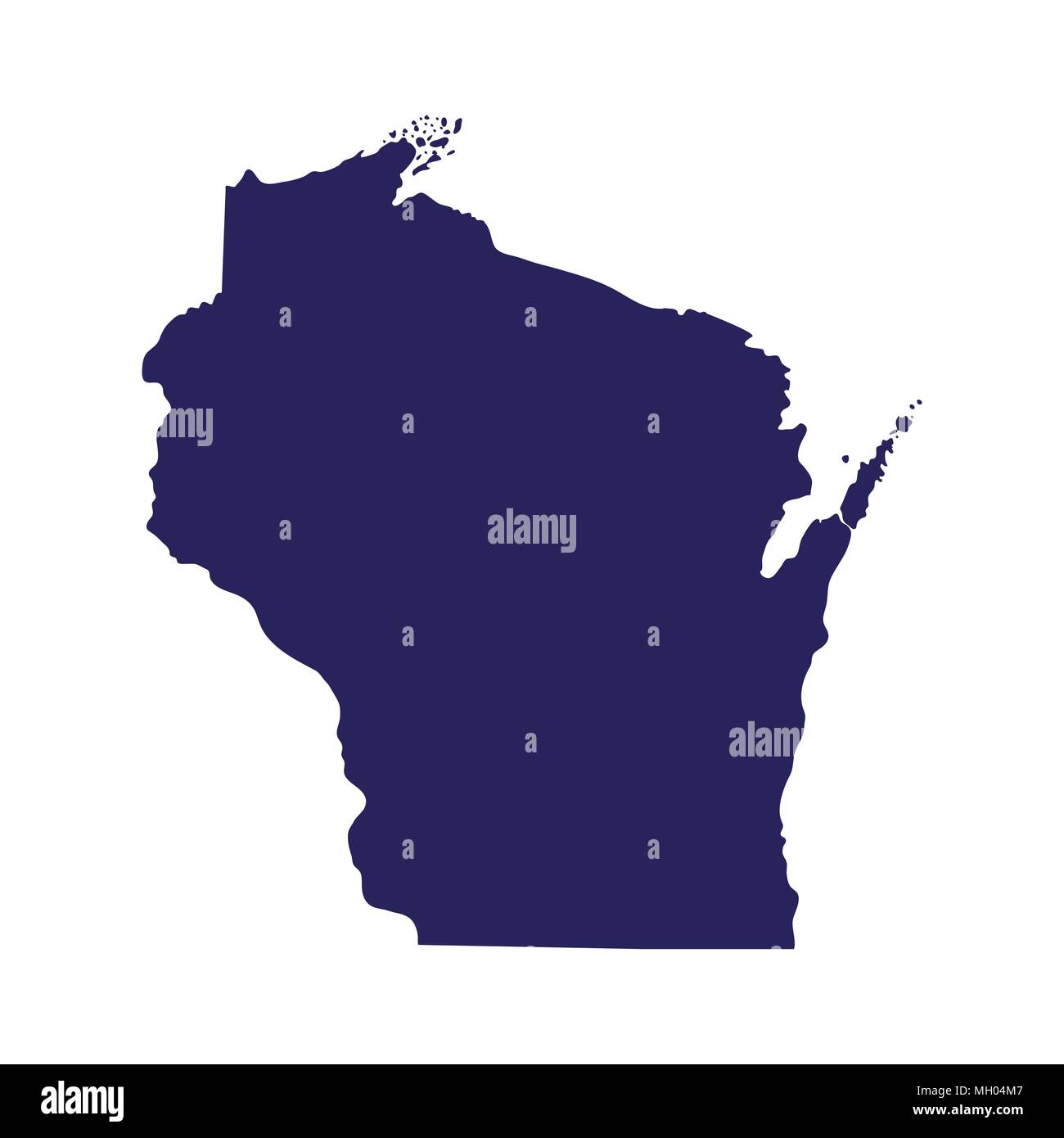 map of the U.S. state of Wisconsin  Stock Vector