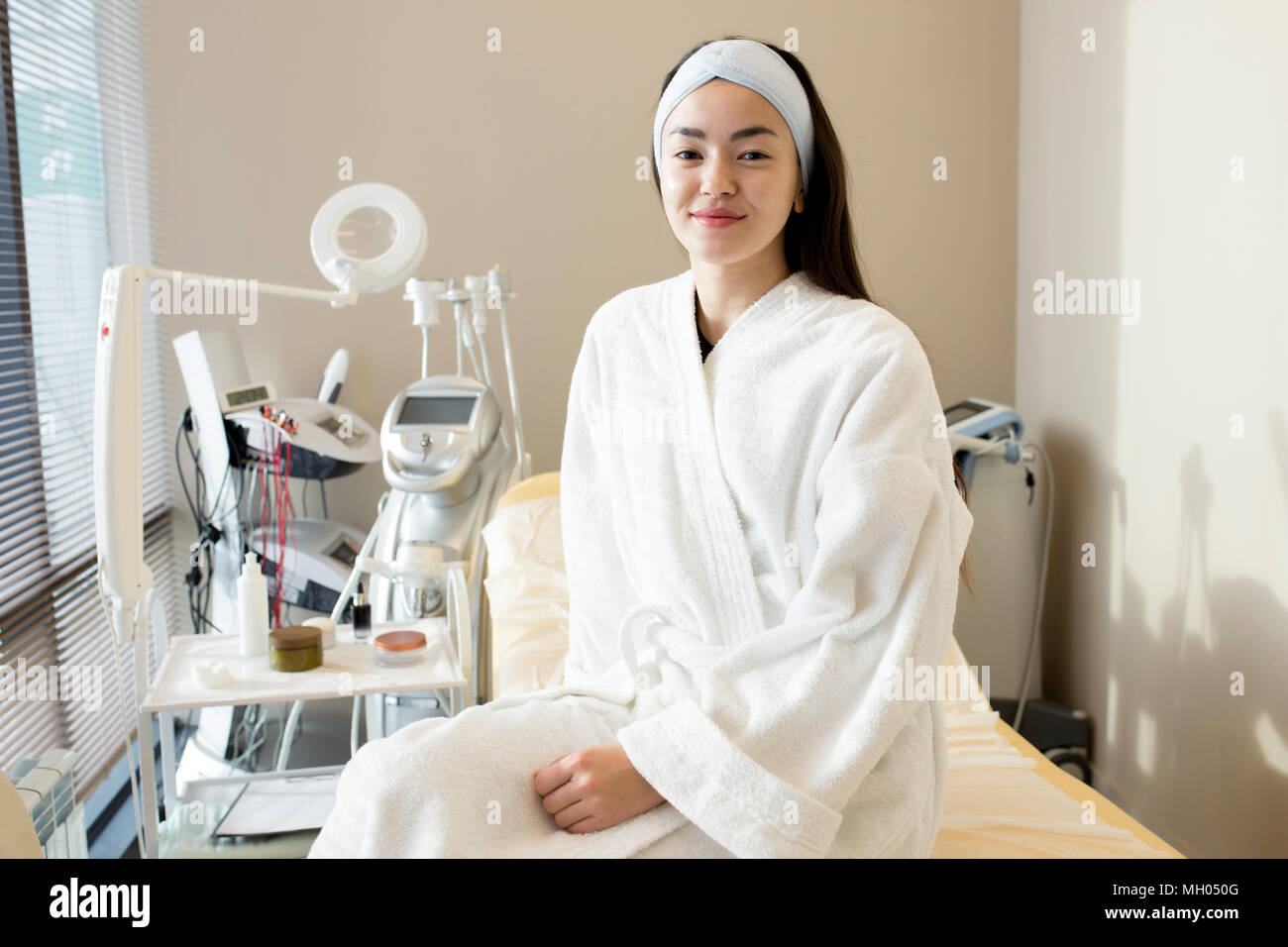 Happy Client in Cosmetology Clinic Stock Photo