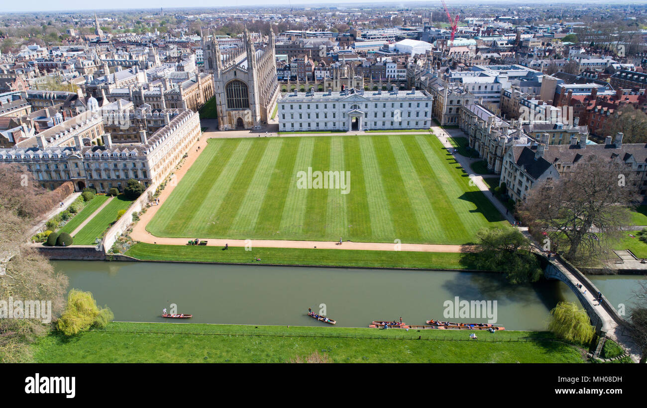 Aerial picture of The Backs and Cambridge University Stock Photo - Alamy