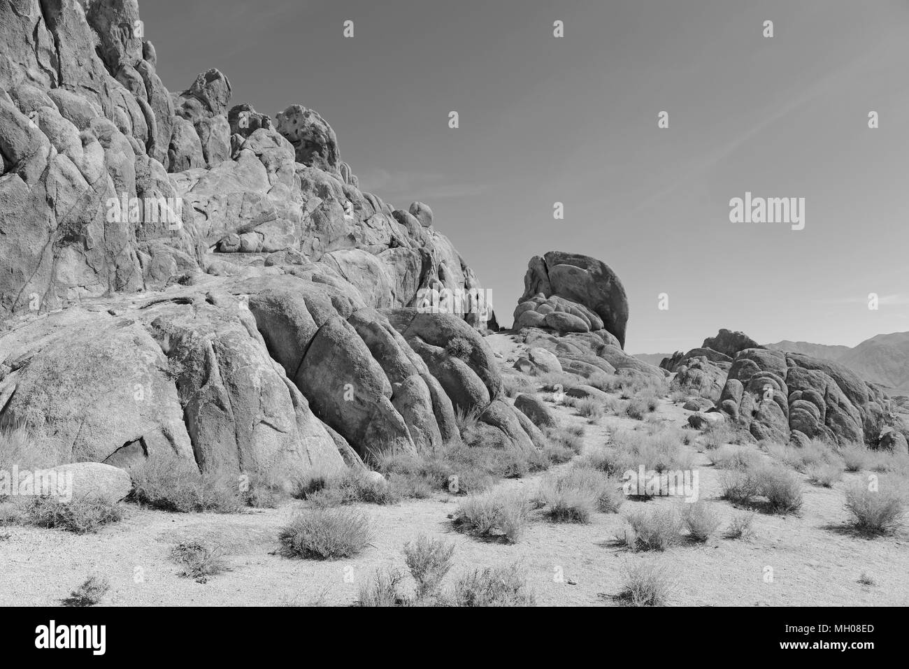 Alabama Hills, a movie set location for many Hollywood movies as well as popular recreation area under Mount Whitney in the Eastern Sierra, California Stock Photo